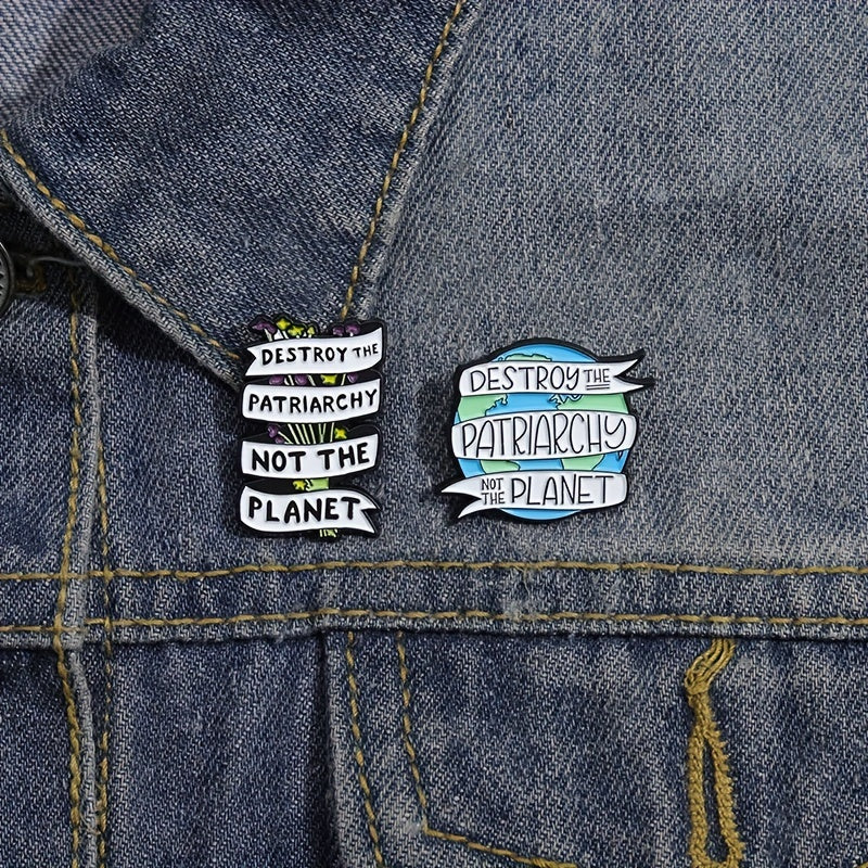 Earth Shaped Brooch For Men Alloy Badge Holiday Gift