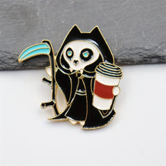Cartoon Death Brooch For Men