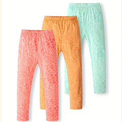 3pcs Leopard Leggings For Girls High Stretch Tight Pants