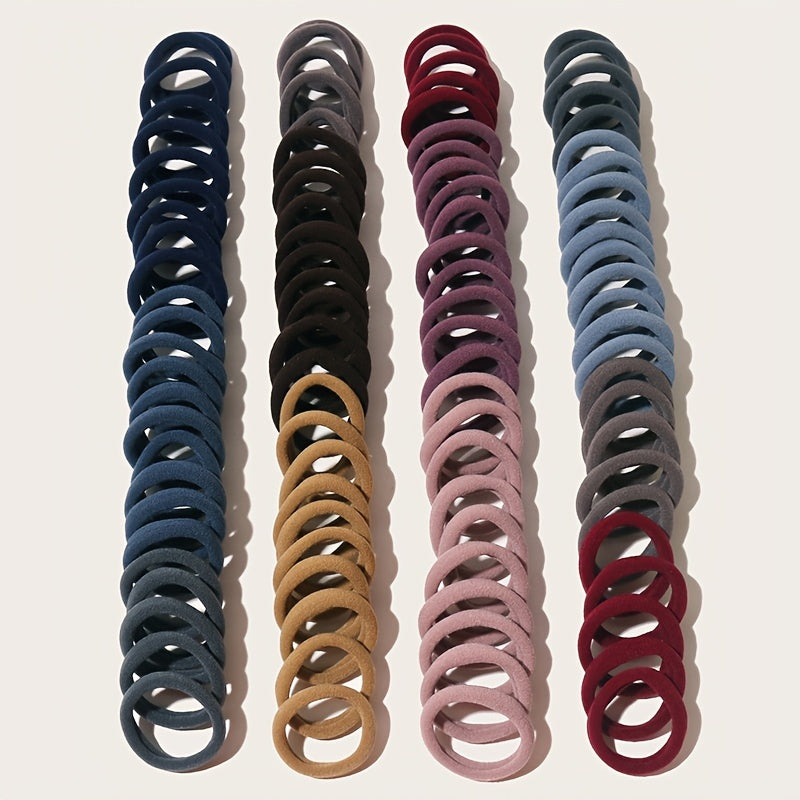 100pcs Ponytail Holders Hair Ties For Women Girls Soft Seamless Hair Bands