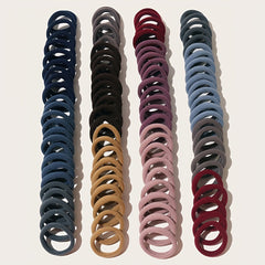 100pcs Ponytail Holders Hair Ties For Women Girls Soft Seamless Hair Bands