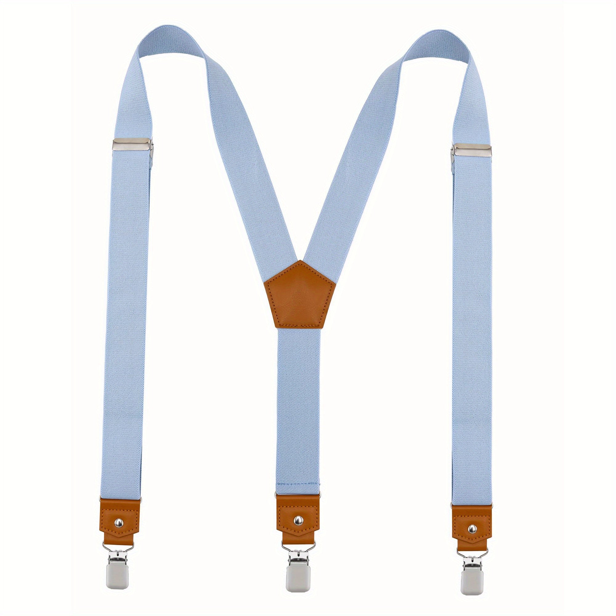 Men's Y Back Adjustable Suspenders with Strong Clips