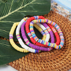 Bohemian Colorful Soft Clay Beaded Bracelet for Women