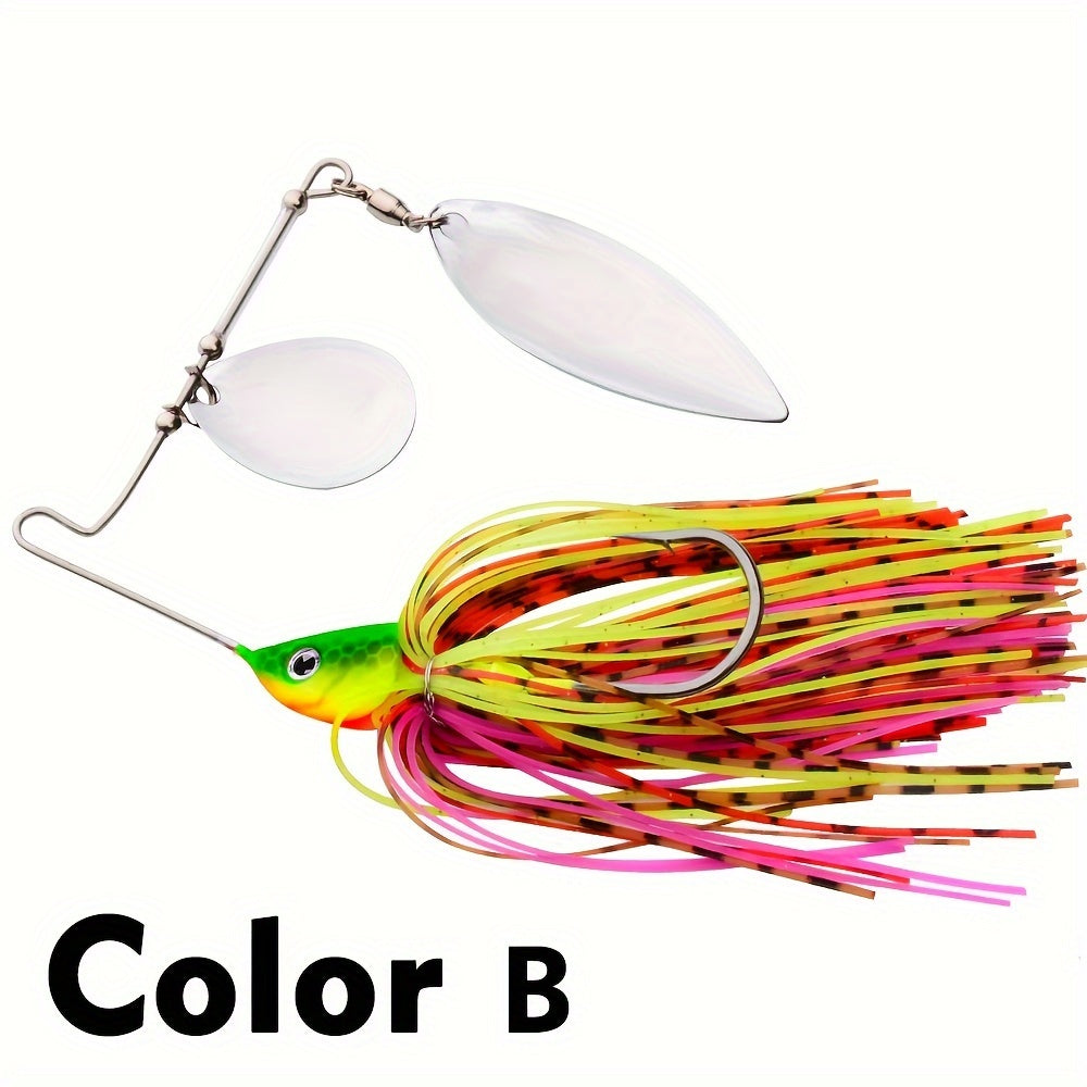 5pcs Spinner Bait Metal Lure With Skirt & Willow Blade for Pike Fishing Tackle