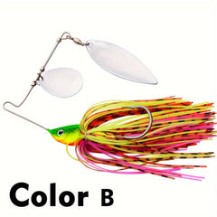 5pcs Spinner Bait Metal Lure With Skirt & Willow Blade for Pike Fishing Tackle