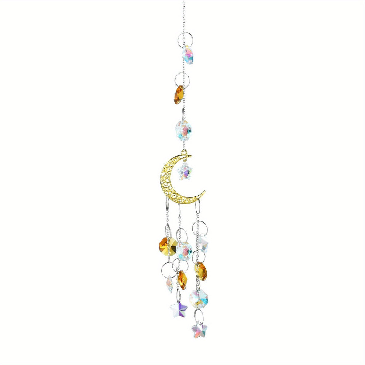 Crystal Moon Suncatcher Rainbow Prism Window Craft Garden Decor