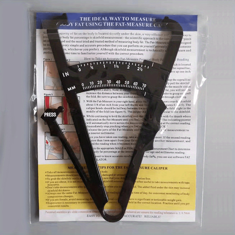 Plastic Body Fat Caliper Dual Scale 0-70mm Fat Clamp