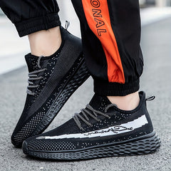  Men's Woven Knit Breathable Sneakers Non Slip Soft Sole Shoes