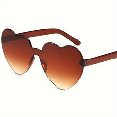 Y2K Heart Sunglasses Clear Frame UV400