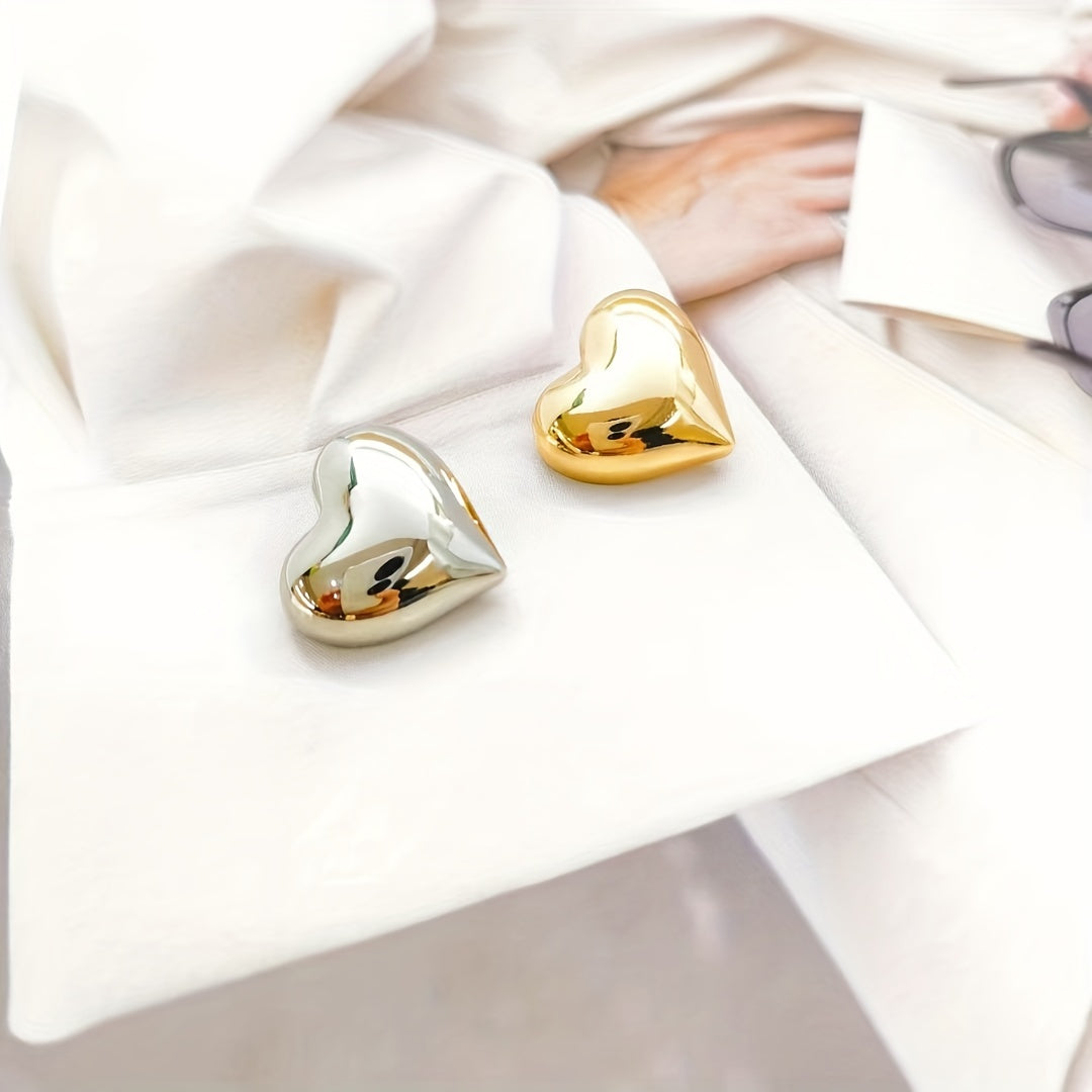 5pcs Peach Heart Metal Buckle Small Fragrance Coat Button