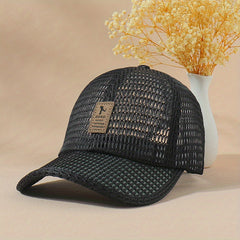 Mesh Hollow Breathable Trucker Hat Unisex Sunscreen Baseball Cap