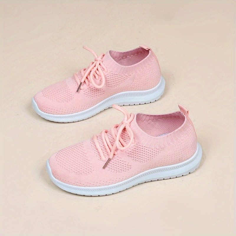 Women's Leisure Running Shoes Flying Woven Casual Walking Shoes
