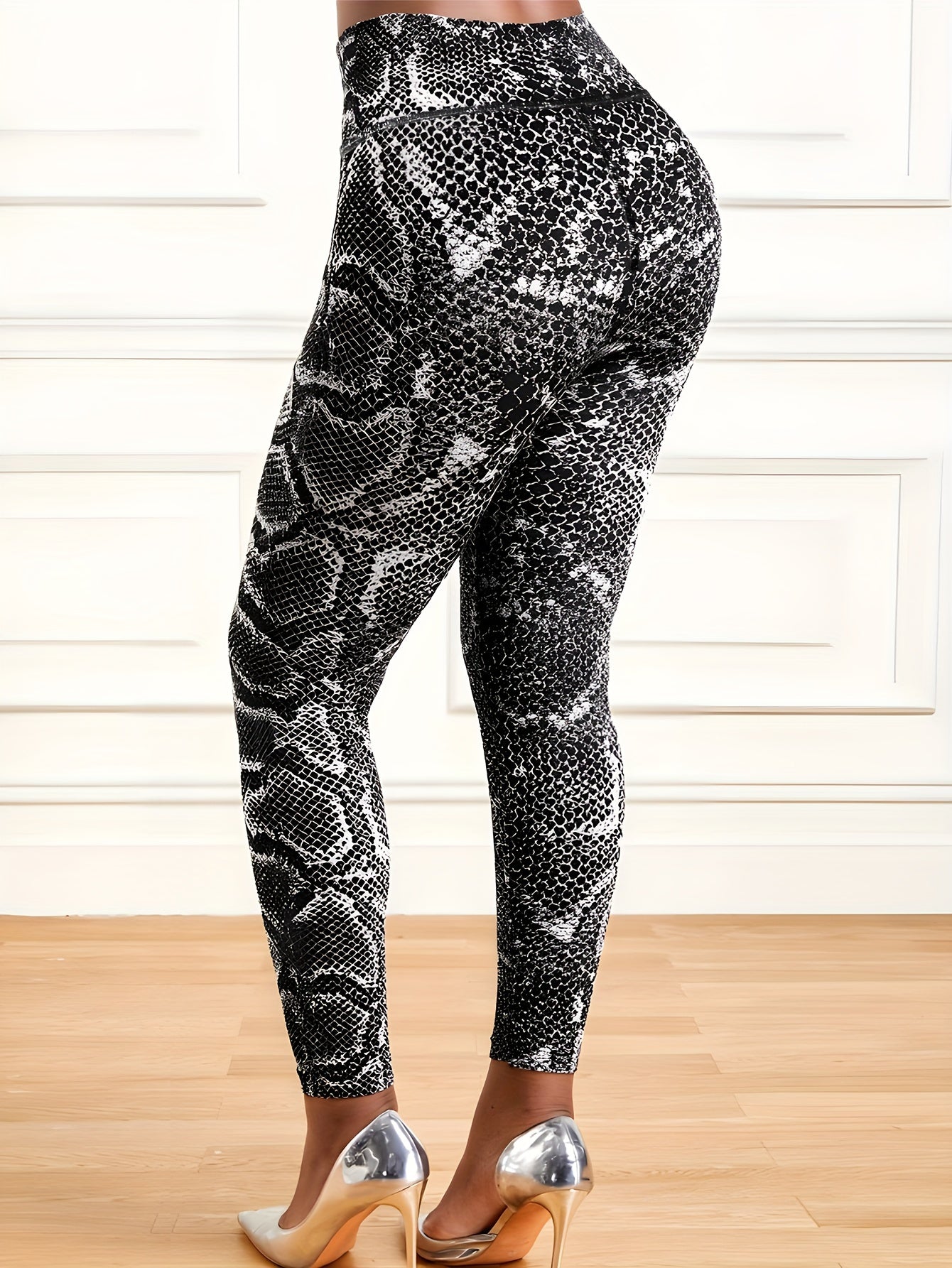 Snake Print High Waist Yoga Sports Leggings