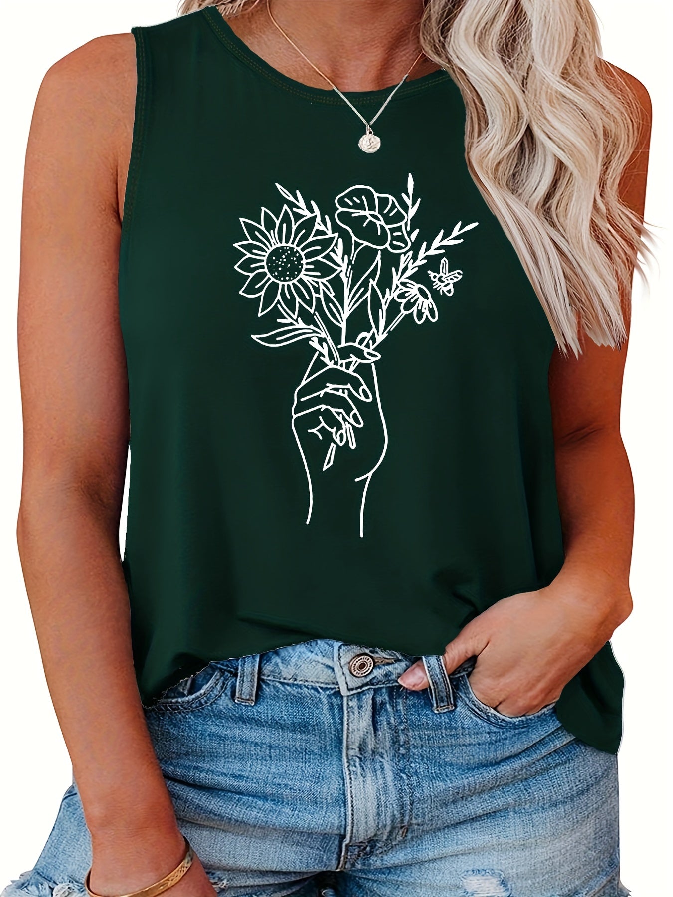  Women's Floral Print Tank Top