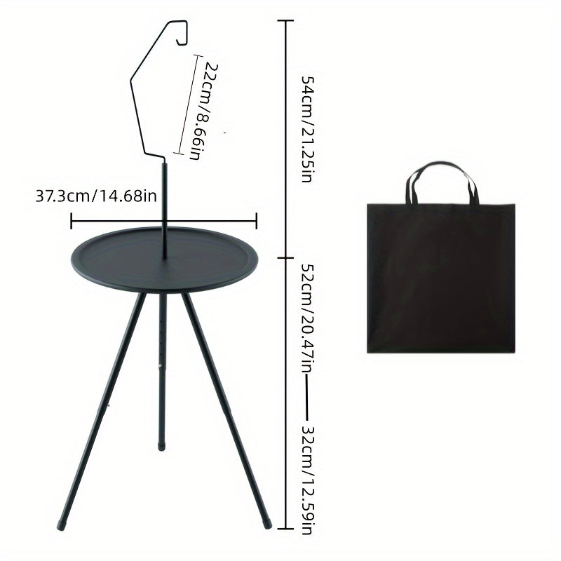 Portable Adjustable Height Round Table for Camping