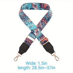 Vintage Pattern Wide Bag Strap Adjustable Strap For Shoulder Bag