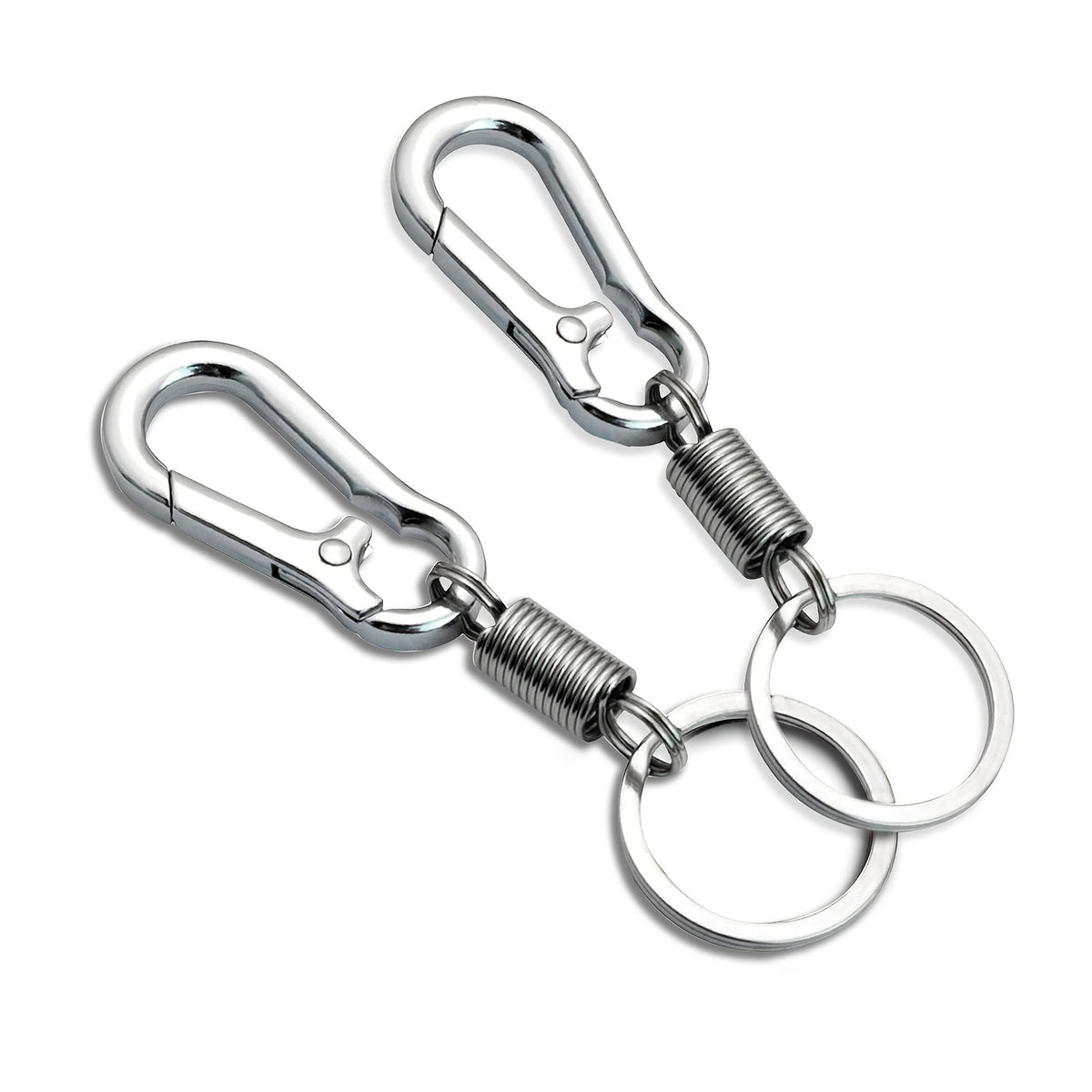 2pcs Spring Keychain Clip Metal Retractable Key Holder Hook for Bag