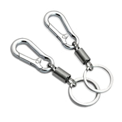 2pcs Spring Keychain Clip Metal Retractable Key Holder Hook for Bag