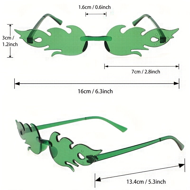 5pairs Flame Sunglasses Candy Sun Shades for Beach Party