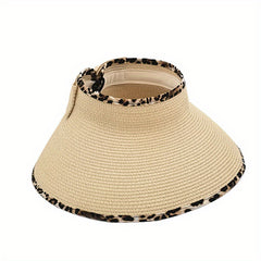 Summer Visor Hat Wide Brim Straw UV Protection Sun Hat