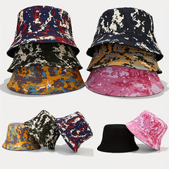 Geometric Print Bucket Hat Lightweight Sunscreen Fisherman Cap
