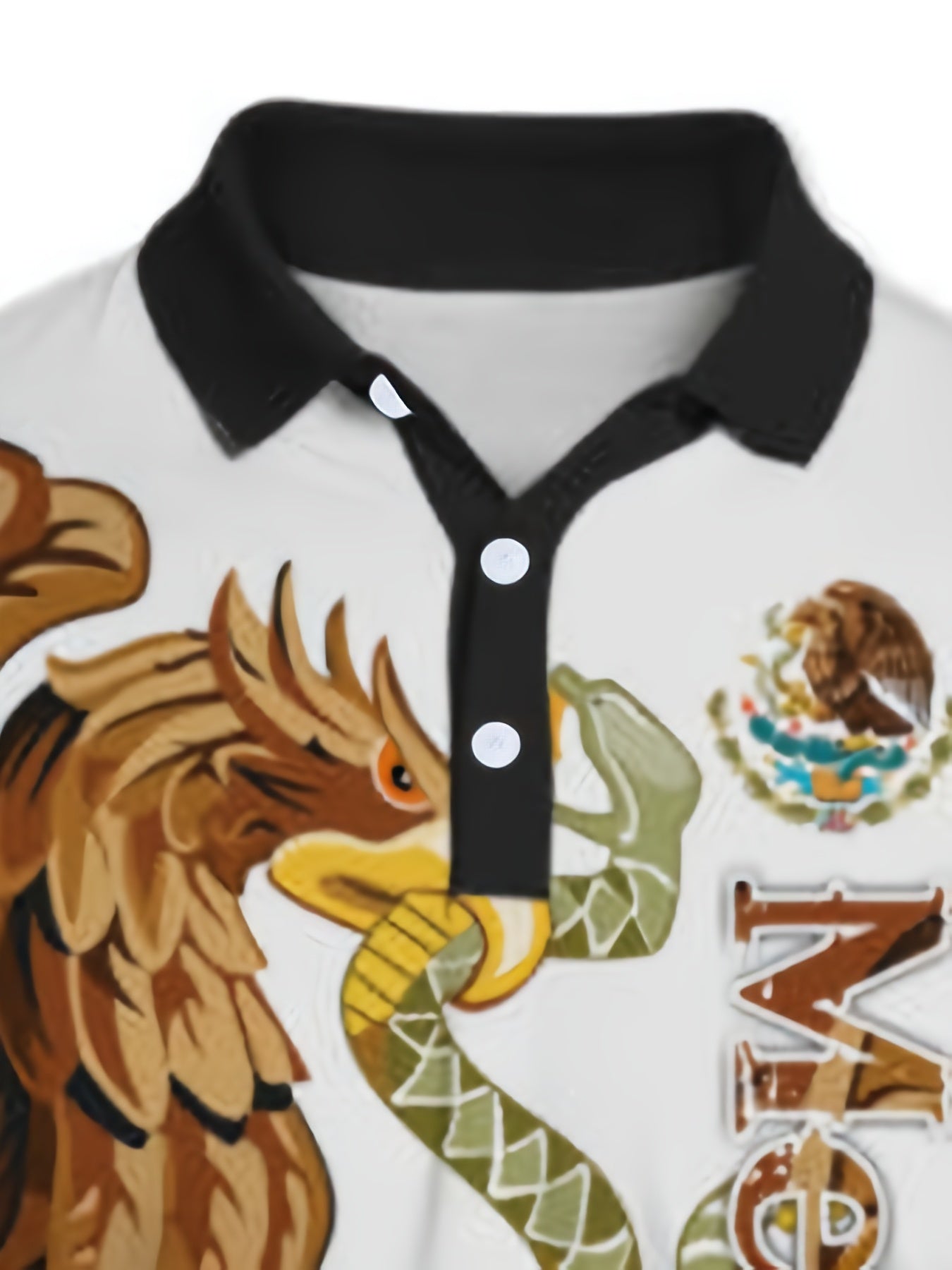 Eagle Snake Pattern Men's Short Sleeve Shirt
