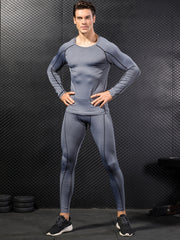 Men's Quick Dry Athletic Tracksuit Long Sleeve Jersey Stretch Leggings