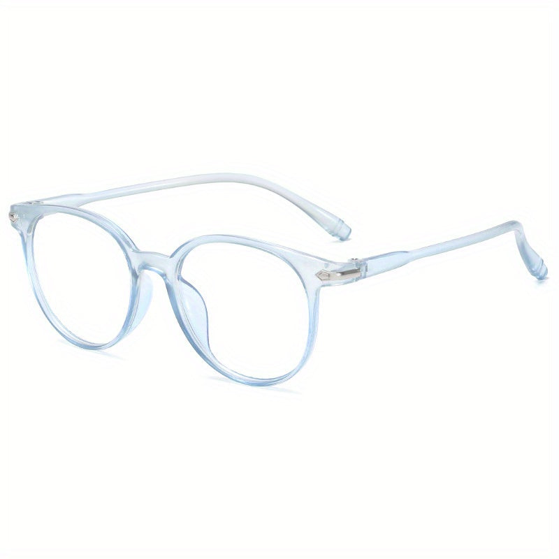 Light Blocking Glasses Jelly Round Frame Clear Lens Computer Glasses