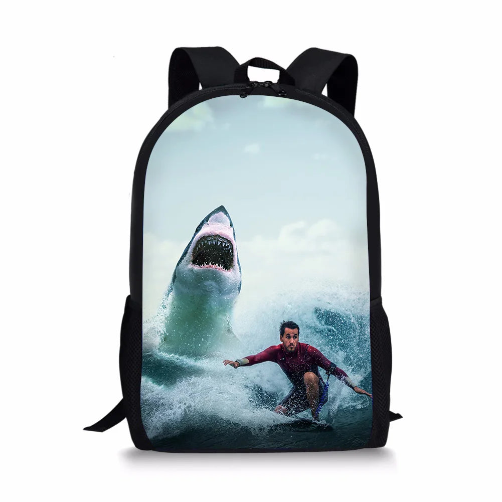 3D Animal Horse Eagle Print Teen Boy Children Backpack Large Capacity School Bag