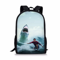 3D Animal Horse Eagle Print Teen Boy Children Backpack Large Capacity School Bag