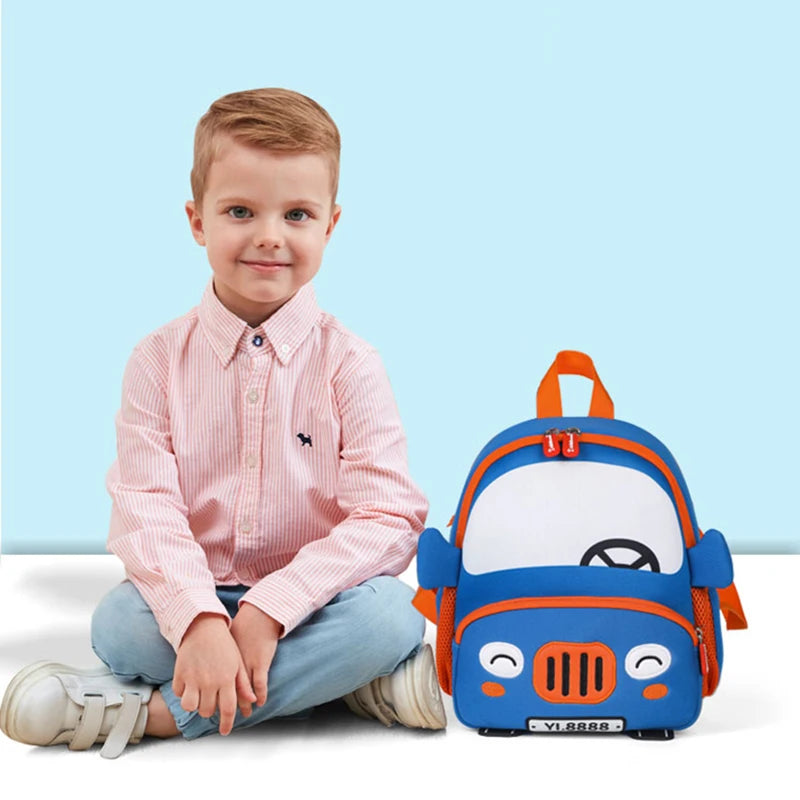 3D Cartoon Car Backpack for Kids 2-5 Years Old