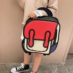 3D Cartoon School Bag Satchel Shoulders Bag Backpack