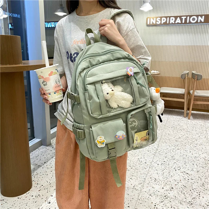 3D Doll Women Backpack Harajuku Female School Bag Large Capacity