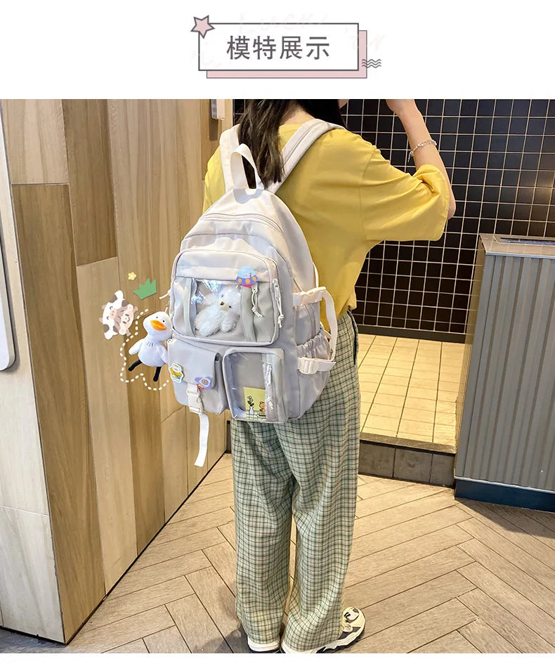 3D Doll Women Backpack Harajuku Female School Bag Large Capacity