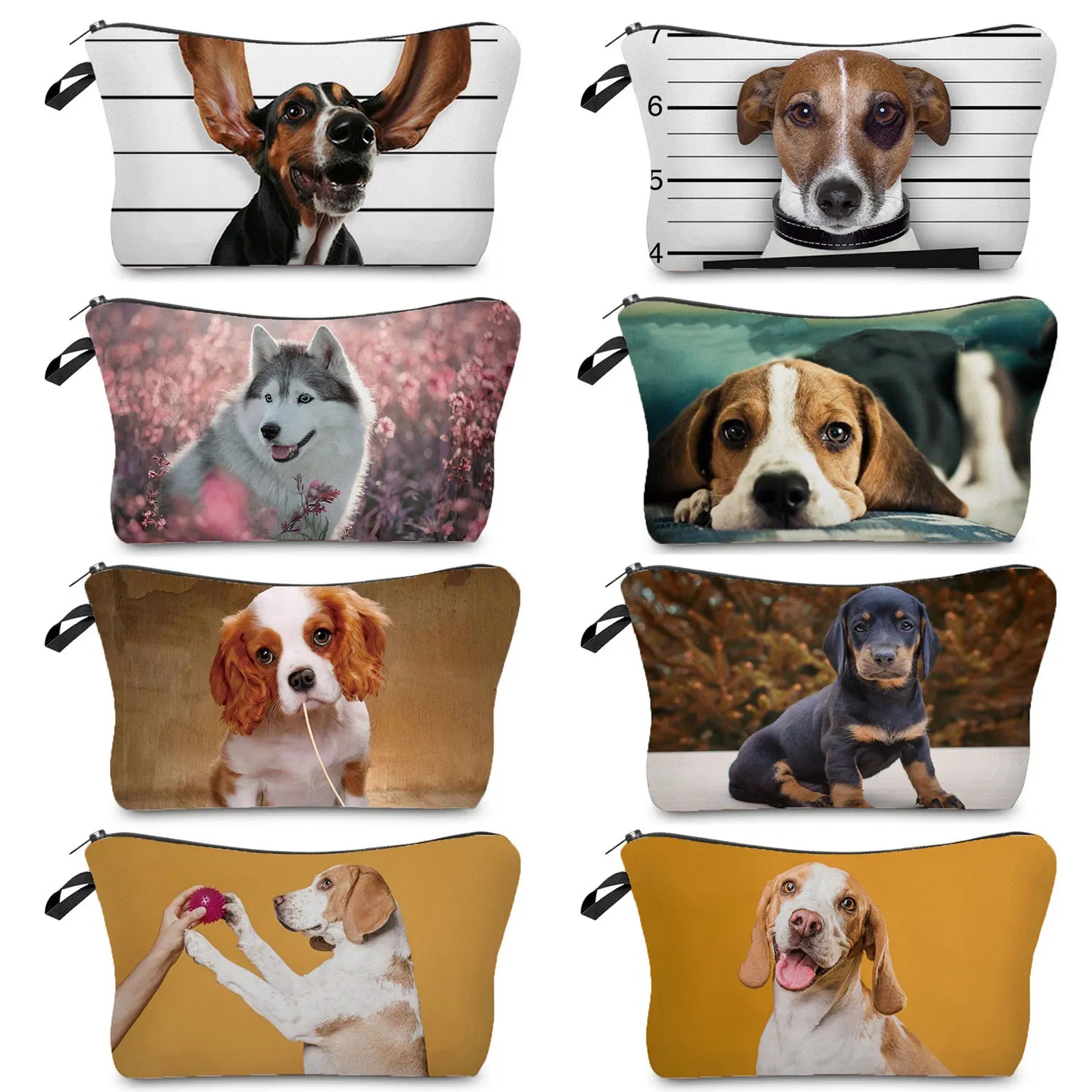 3D Pug Dog Print Cosmetic Bags Pekingese Pattern Makeup Bag Organizer Women