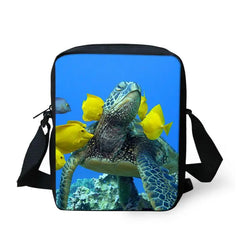 3D Sea Turtle Pattern Messenger Bag for Kids