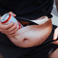 3D Woman Belly Pockets Belt Bag PU Men Beer Belly Waist Bag