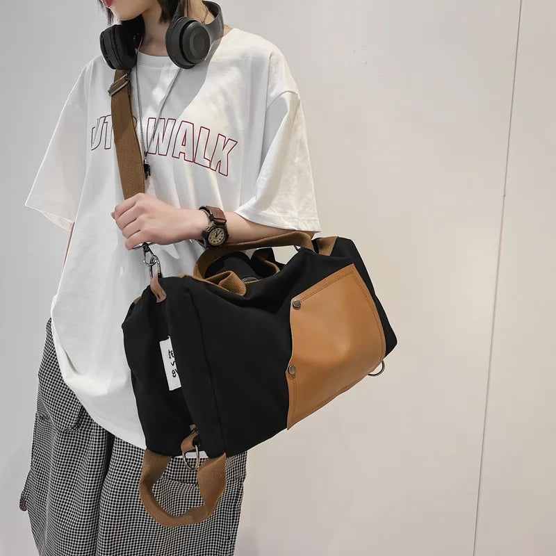 Canvas Backpack Shoulder Bag High-capacity Travel Bag