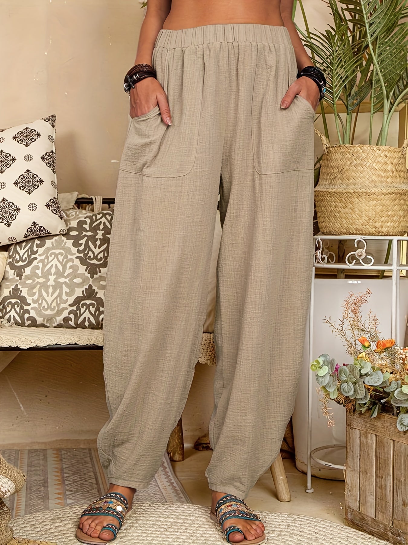 High Waist Baggy Harem Pants Casual Women's Clothing