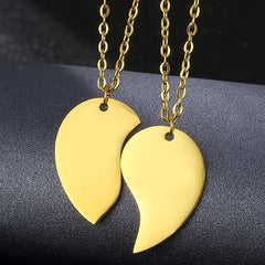 Personalized Engraved Name Couple Necklace Stainless Steel