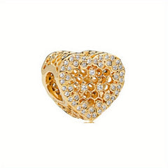 1pc Golden Beads Bee Honeycomb Crown Charm Diy Loose Beads