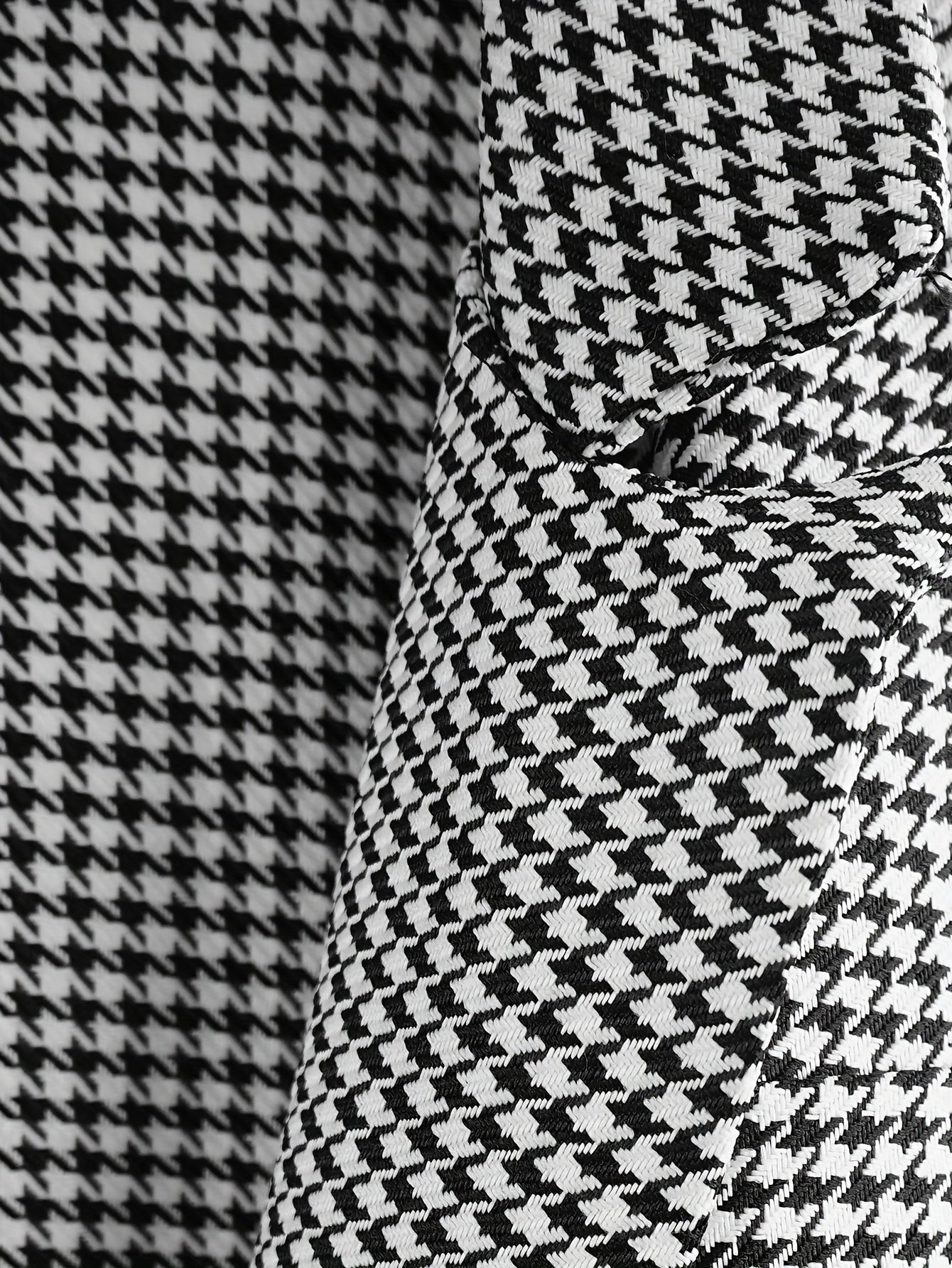  Houndstooth Print Slim Blazer