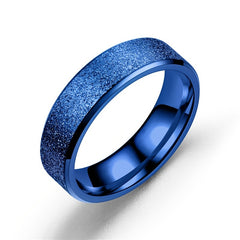 Men's Titanium Steel Frosted Funky Ring