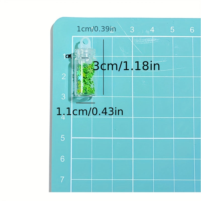 5pcs DIY Glass Bottle Pendant with Star Sequin Nail Sticker
