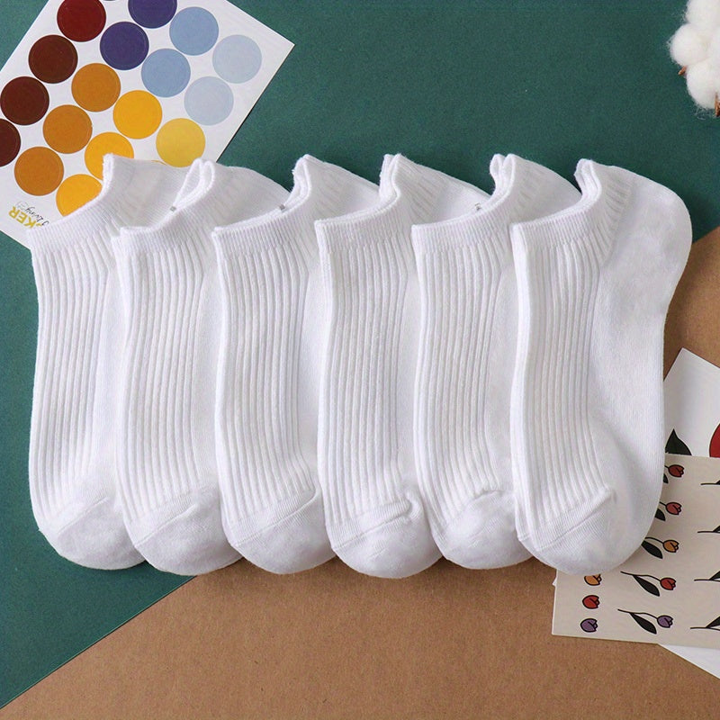 6 Pairs Soft & Lightweight Ankle Socks for Women
