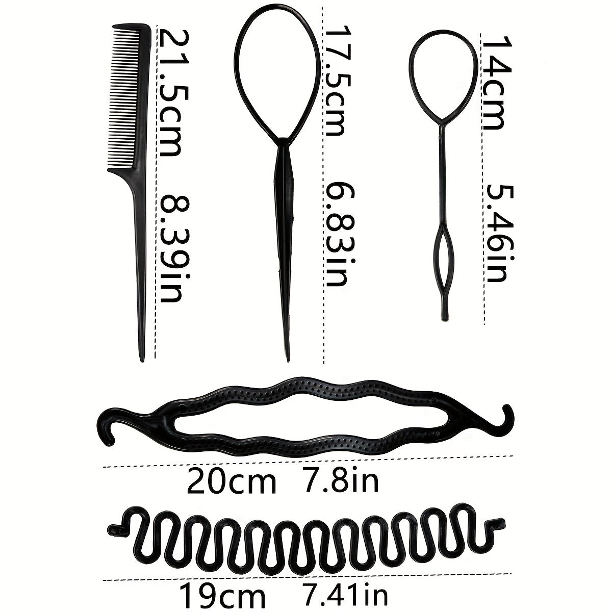 5pcs Hair Braiding Tools Set Styling Accessories DIY Curly Hair Styler Comb Bun