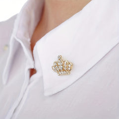 Fashionable Diamond Horse Needle Crown Brooch for Men's Suits Shirts