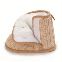 Bowknot Baby Girls Comfort Boots - Soft Warm Fleece - Indoor Autumn Winter