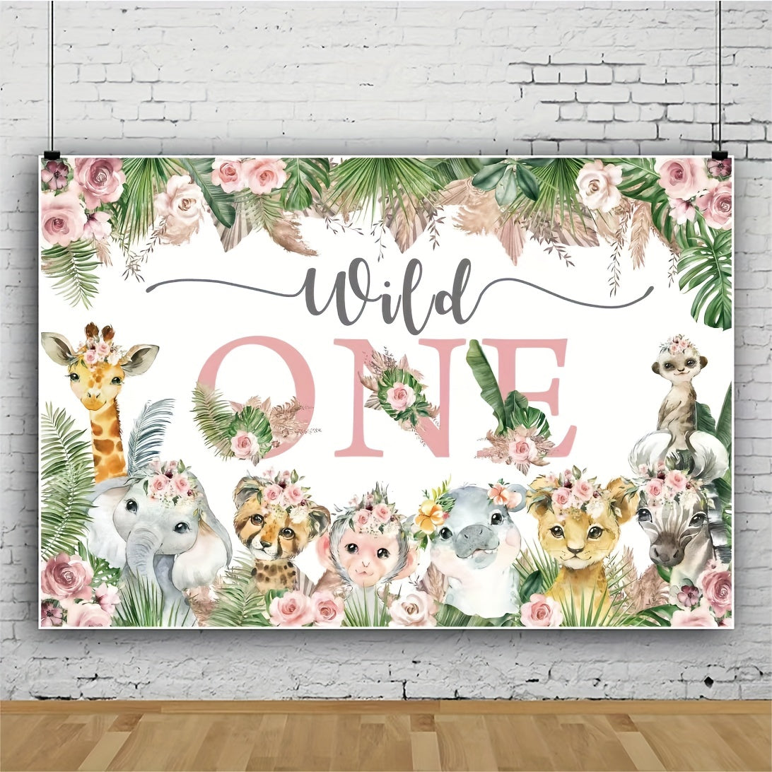 Wild One Birthday Decoration Backdrop Banner for 1st Birthday Boy Girls