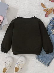Letter Print Sweatshirt Toddler Baby Girls Pullover Top
